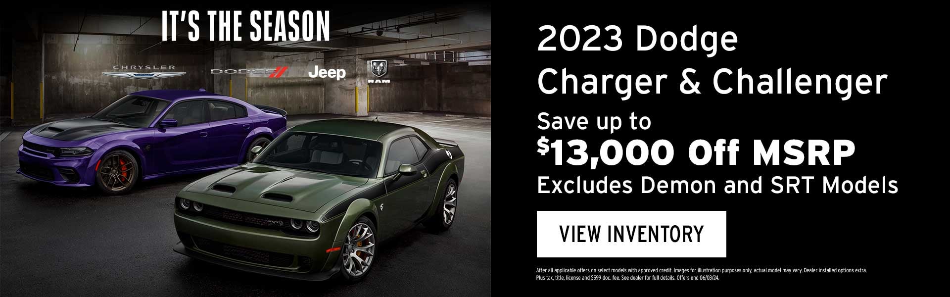 Save $13,000 on 2023 Charger & Challenger