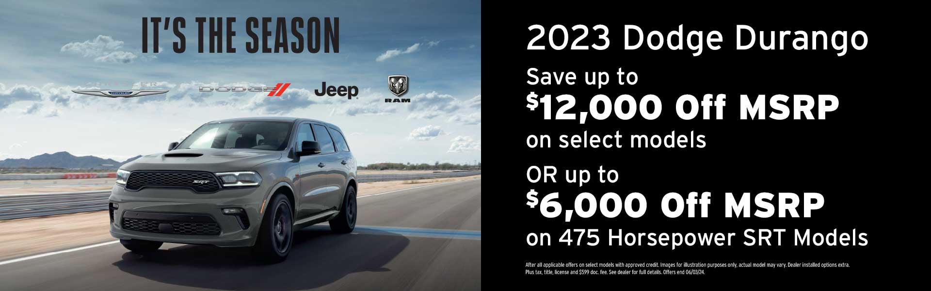 Save up to $12,000 on a new Dodge Durango